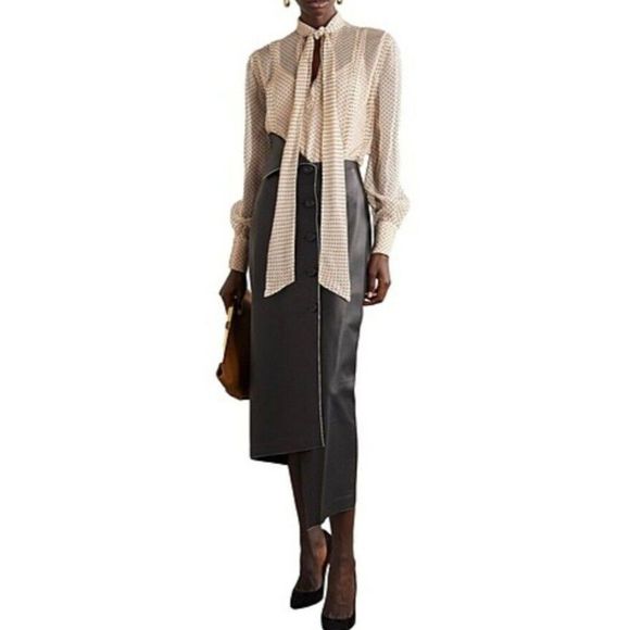 Jason Wu Collection Polka Dot Tie Neck Long Sleeve Silk Blouse Women's Size 10 - Picture 13 of 13